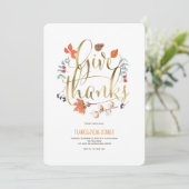 Invitation Faux Gold Foil, simple, GIve merci (Debout devant)