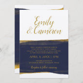Invitation Faux Gold Foil Watercolor Strip | Marin (Devant / Derrière)