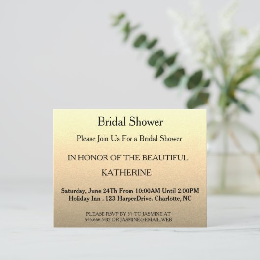 Invitation Faux Gold Glittering Fab Confetti Sparkles Points  (Debout devant)