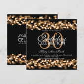 Invitation Faux Gold Hollywood Glam 30e anniversaire (Devant / Derrière)