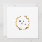 Invitation Faux Gold Laurel Wreath Olive Leaf Carré (Dos)
