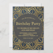 Invitation Faux Gold Mandala fête d'anniversaire (Devant)