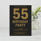 Invitation Faux Gold Parties scintillant 55e anniversaire de  (Debout devant)