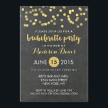 Invitation Faux Gold Parties scintillant Chalkboard Bachelore<br><div class="desc">Envoyez à vos meilleures petites amies un invitation chic et amusant pour la fête de bachelorette ! Un arrière - plan de tableau noir mignon, des confettis à points de polka et des accents de fausse parties scintillant font de cette invitation un succès! Pour modifier la couleur de la police...</div>