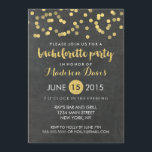 Invitation Faux Gold Parties scintillant Chalkboard Bachelore<br><div class="desc">Envoyez à vos meilleures petites amies un invitation chic et amusant pour la fête de bachelorette ! Un arrière - plan de tableau noir mignon, des confettis à points de polka et des accents de fausse parties scintillant font de cette invitation un succès! Pour modifier la couleur de la police...</div>