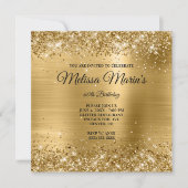 Invitation Faux Gold Parties scintillant Foil Monogramme 60e (Devant)