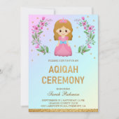 Invitation Faux Gold Parties scintillant mignonne rose prince (Devant)