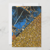 Invitation Faux Gold Parties scintillant Royal Blue Marble Qu (Dos)