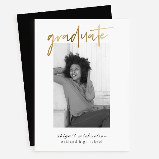 Invitation Faux Gold Photo Party