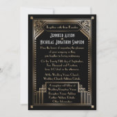 Invitation Faux Gold Shaded Art déco Mariage (Devant)