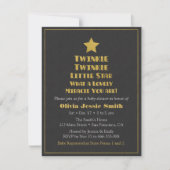 Invitation Faux Gold Twinkle Twinkle Little Star Baby shower (Devant)