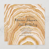 Invitation Faux Golden Agate 21e anniversaire (Devant / Derrière)