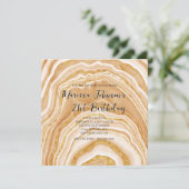Invitation Faux Golden Agate 21e anniversaire (Debout devant)