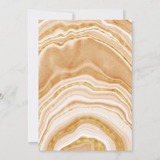 Invitation Faux Golden Agate 60e anniversaire (Dos)
