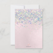 Invitation Faux Hologram Sweet 16 Bleu Diamant Étalé (Dos)