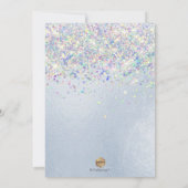 Invitation Faux Hologram Sweet 16 Diamond Doré Dusty Blue (Dos)