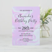 Invitation Faux holographique iridescente unicorne texture de (Debout devant)