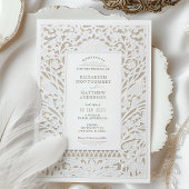 Invitation Faux Ivory Lace Mariage