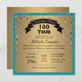 Invitation Faux Jewel Confetti Fête d'anniversaire (Devant / Derrière)