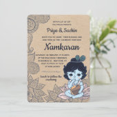 Invitation Faux Kraft Namkaran Baby Naming Ceremony (Debout devant)