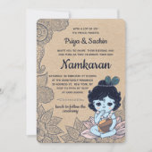 Invitation Faux Kraft Namkaran Baby Naming Ceremony (Devant)