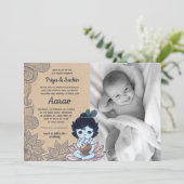 Invitation Faux Kraft Namkaran Baby Naming Ceremony (Debout devant)