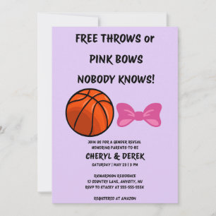 Invitation Faux Lancers ou Nœuds Roses Fête de Révélation du