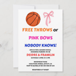 Invitation Faux Lancers ou Nœuds Roses Fête de Révélation du
