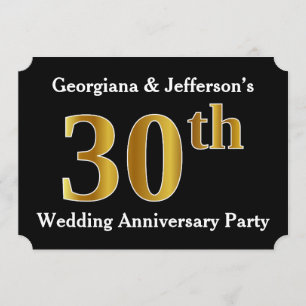 Invitation Faux look or 30e anniversaire de mariage