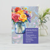 Invitation Faux mariage iridescent mère de perle (Debout devant)