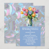 Invitation Faux Mère de Pearl Iridescente Mariage (Devant / Derrière)