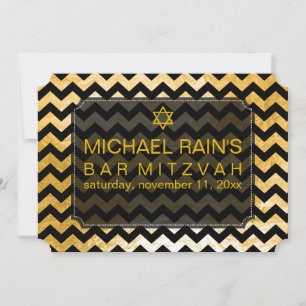 Invitation Faux-moules PixDezines/bar mitzvah chevron