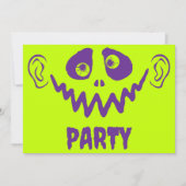 Invitation Faux Neon Fête d'Halloween du Monstre Whimsical (Devant)