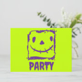 Invitation Faux Neon Halloween Party (Debout devant)