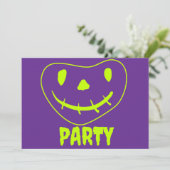 Invitation Faux Neon Halloween Party (Debout devant)