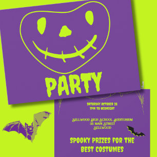 Invitation Faux Neon Halloween Party