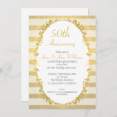 Invitation Faux Or 50e Anniversaire de Mariage (Devant / Derrière)
