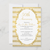 Invitation Faux Or 50e Anniversaire de Mariage (Devant)