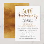 Invitation Faux or calligraphié 50 ans de mariage (Devant / Derrière)