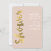 Invitation Faux Or Feuille D'or Beige Luxueux Mariage (Devant)