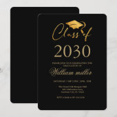 Invitation Faux or Graduation de lycée chic Party (Devant / Derrière)