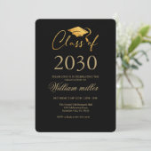 Invitation Faux or Graduation de lycée chic Party (Debout devant)