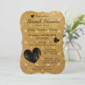 Invitation Faux or noir parties scintillant nuptiale invitati (Debout devant)