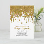 Invitation faux or parties scintillant feuille confetti (Debout devant)