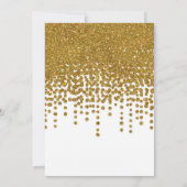 Invitation faux or parties scintillant feuille confetti (Dos)