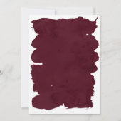 Invitation Faux or typographie bordeaux aquarelle Sweet 16 (Dos)