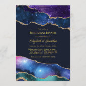 Invitation Faux Paillettes Agate Céleste Dîner de Répétition (Devant)