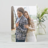 Invitation Faux papier doré automne mariage save the date (Debout devant)