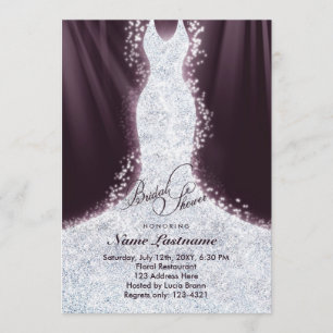 Invitation Faux Parties scintillant Diamond Robe Fête des mar