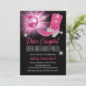 Invitation Faux Parties scintillant Disco Rose Cowgirl 80 Ann (Debout devant)